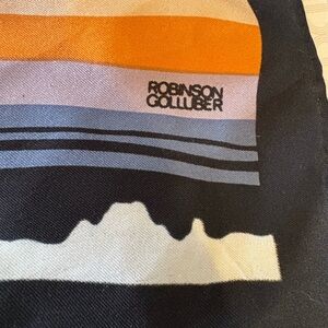 Vintage Robinson & Golluber DESERT SKYLINE Stripe 26” Square Scarf
